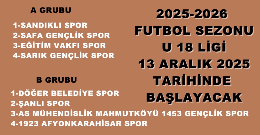 U-18 LİGİ FİKSTÜRÜ ÇEKİLDİ.