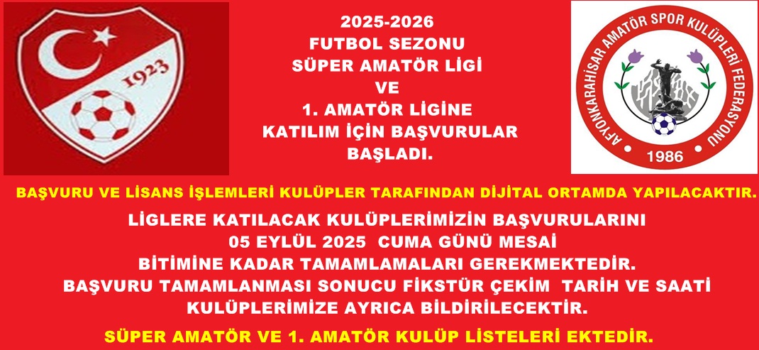 SÜPER LİG VE 1. AMATÖR LİG BAŞLIYOR